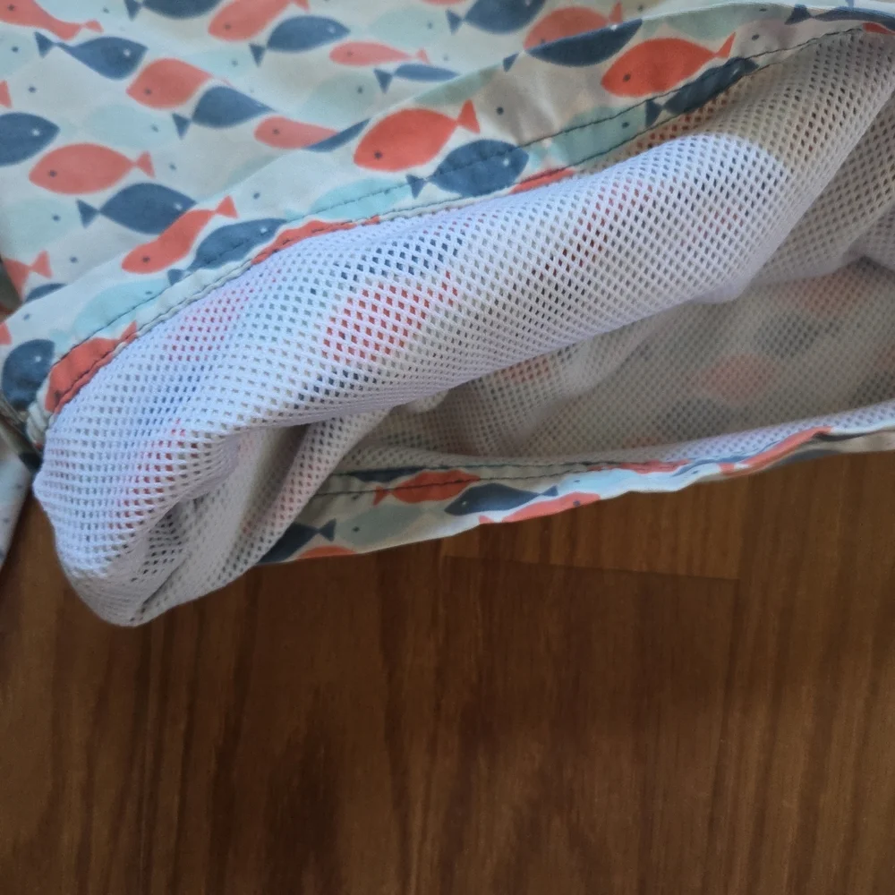 J. Crew Men's BroadShorts - Peach and Blue Fish Print‎ Size 32